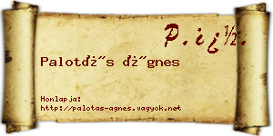 Palotás Ágnes névjegykártya